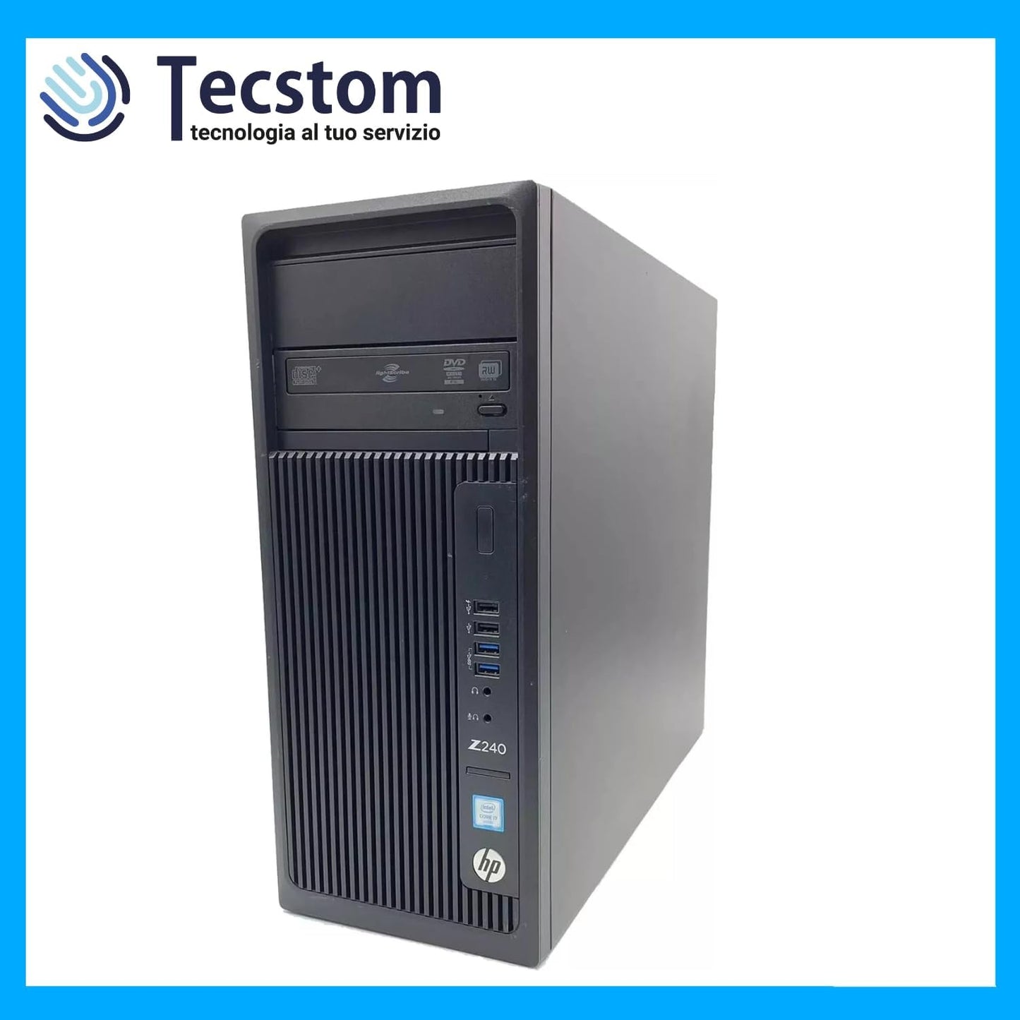 Hp Z230 PC Fisso Workstation, Intel i5-4570 Ram 16Gb SSD 256Gb + 128Gb, Wi-Fi, Displayport e Windows 10 (Ricondizionato Grado A-)