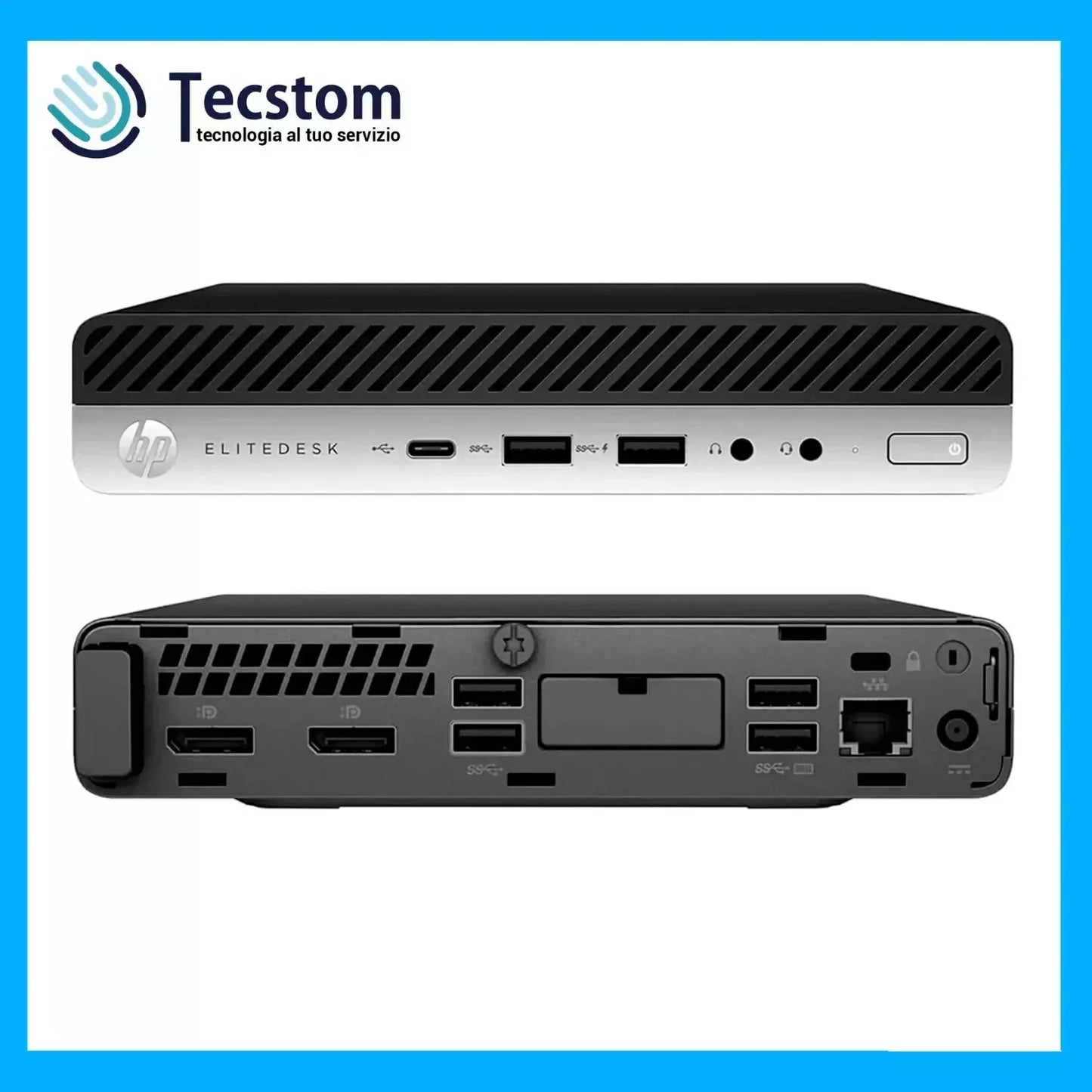 Hp Elitedesk 800 G4, Mini Pc Computer Fisso, Intel i7-8700, Ram 16Gb DDR4 SSD 256Gb NVme (Ricondizionato Grado A)