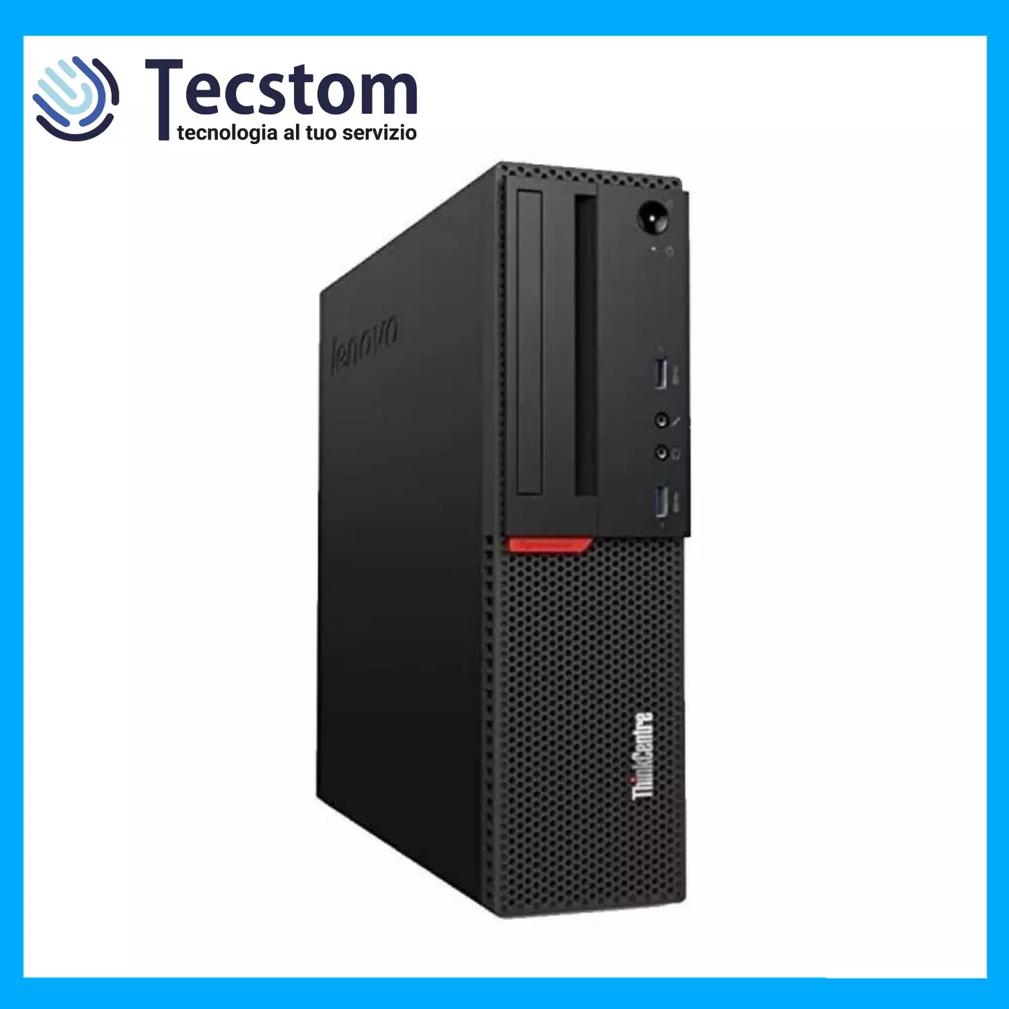 Lenovo Thinkcentre M800, Pc Computer Desktop Fisso, Intel i7-6700, Ram 32Gb DDR4 SSD 256Gb, WiFi e Displayport (Ricondizionato Grado A-)