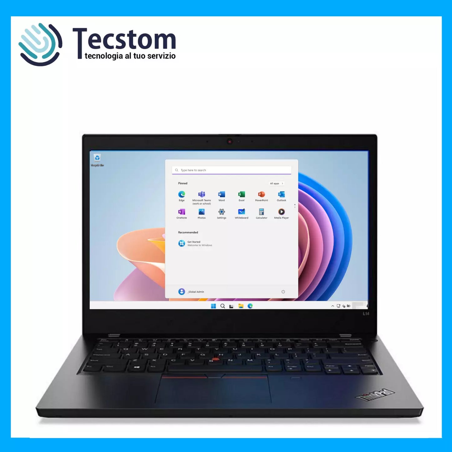 Notebook Lenovo Thinkpad L14 14" FULL HD AMD Ryzen 5-4500U Ram 16Gb DDR4 SSD 480Gb NVMe Pc Portatile (Ricondizionato Grado A)