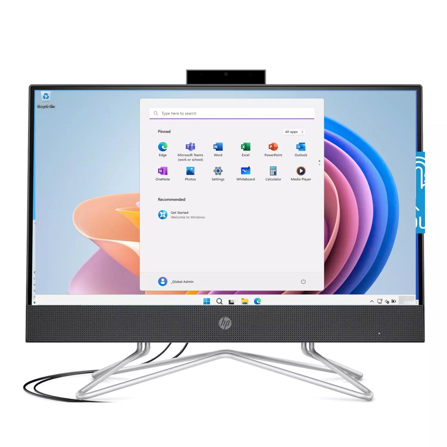 Hp Pc Fisso All In One 24" Ryzen 3 Ryzen 5 8Gb Ram SSD 256 512Gb, Wifi Webcam e Windows 11 (Ricondizionato Grado A)