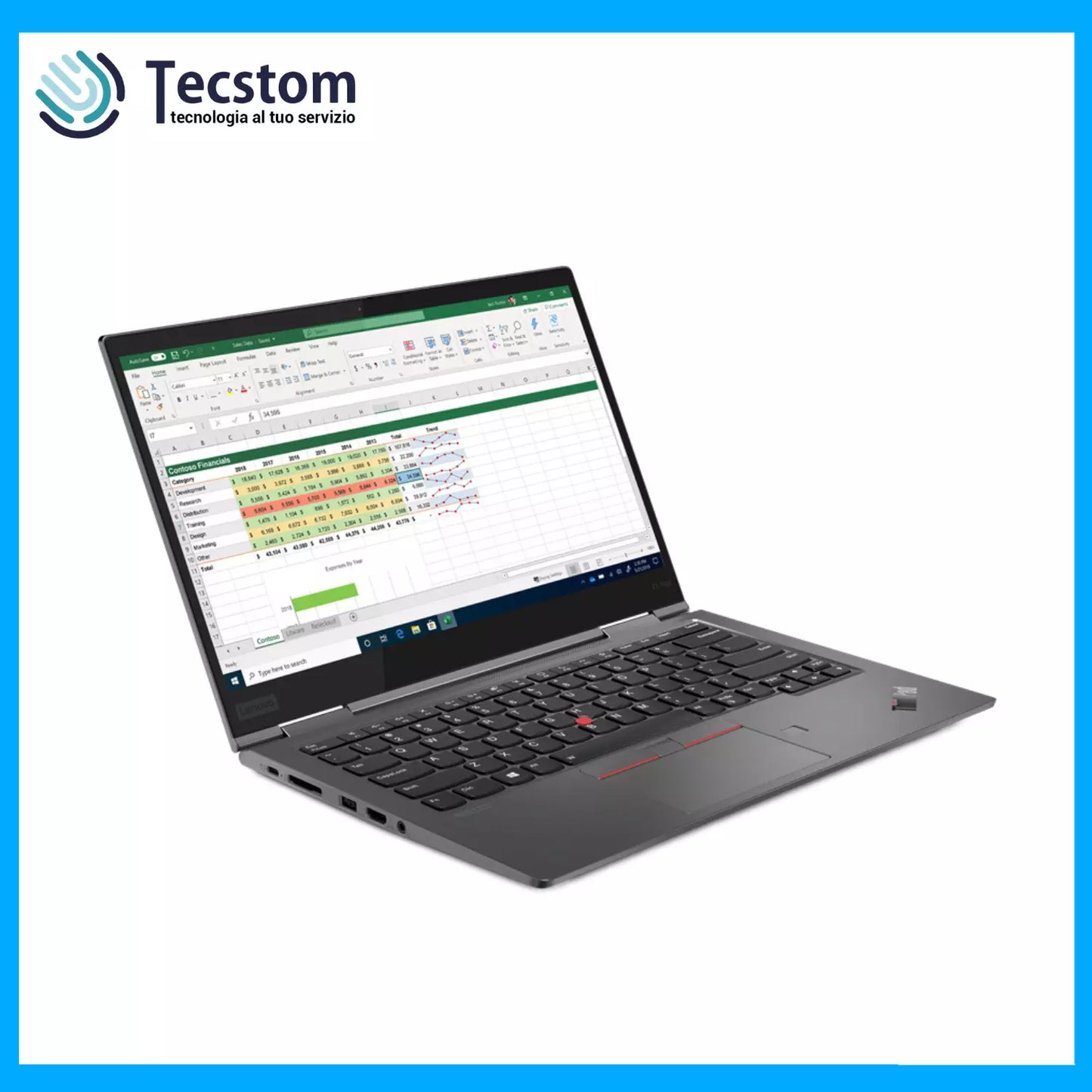 Lenovo Thinkpad X1 Carbon, Notebook TouchScreen 14", Intel i7-10610U, Ram 16Gb DDr4, SSD 512Gb, Windows 11 e Webcam (Ricondizionato Grado A)