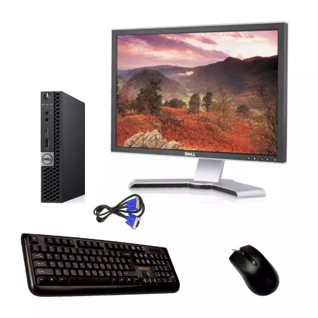 Postazione Completa Mini Pc DELL Optiplex Intel i5-8500T 8Gb RAM SSD 256Gb Win 11 + Monitor 22" Mouse e Tasteria (Ricondizionato Grado A)