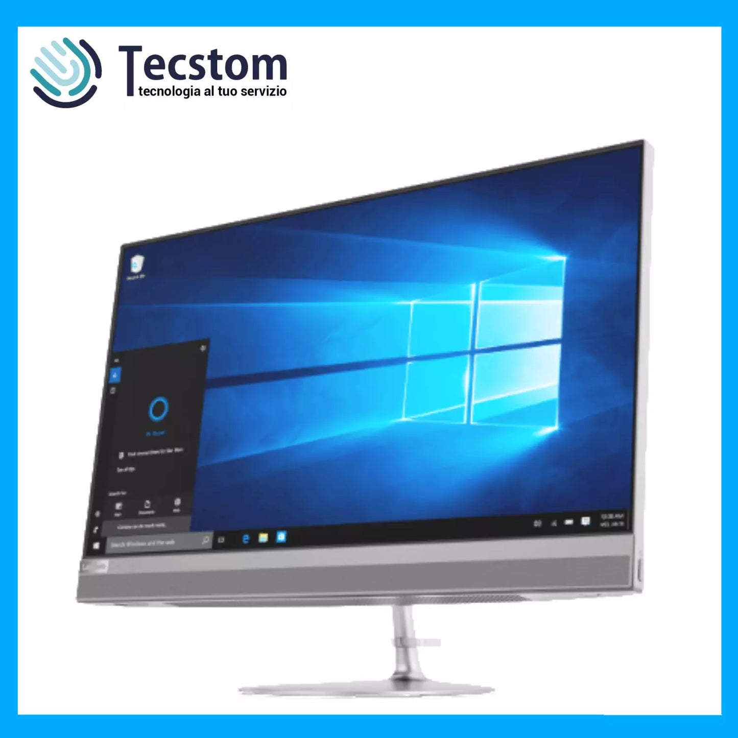 Lenovo Pc Fisso All In One 24" i5-7400T Ram 8Gb SSD 128Gb AMD Radeon 2Gb Computer Desktop (Ricondizionato Grado A)