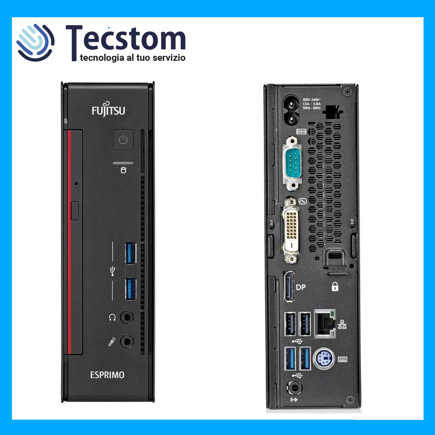 Fujitsu Espimo Q556, Mini Pc Computer Fisso, Intel i5-6400T Ram 16Gb SSD 512Gb Windows 11 (Ricondizionato Grado A)