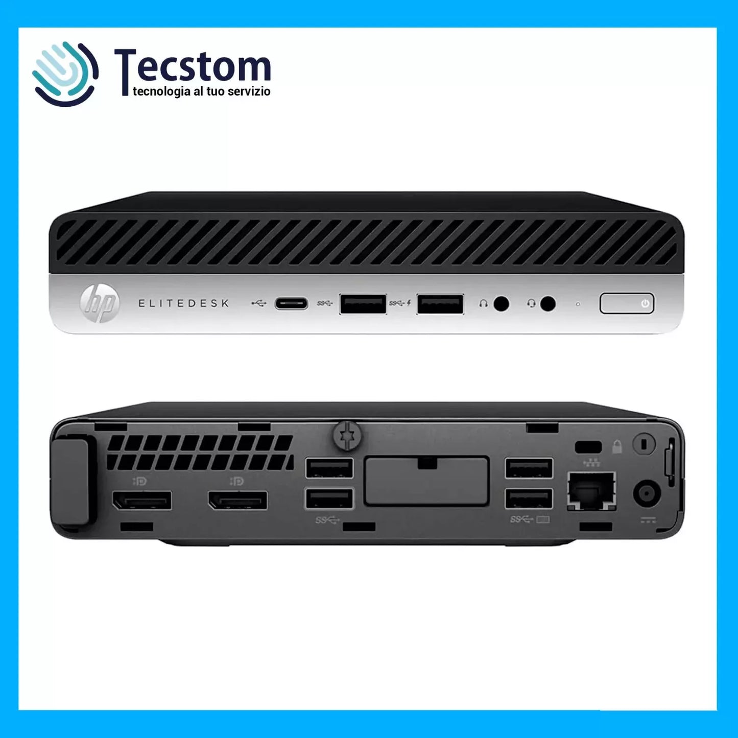 Mini Pc Desktop Hp Elitedesk 800 G4 Intel core i5-8500T 8Gb Ram SSD 256Gb Windows 11 Pro (Ricondizionato Grado A)