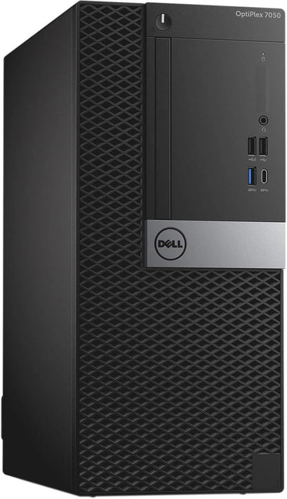 DELL Optiplex 7050, Pc Computer Desktop Fisso, Intel i7 7700, Ram 32Gb SSD 256Gb + HDD 2Tb WiFi Windows 11 (Ricondizionato Grado A)